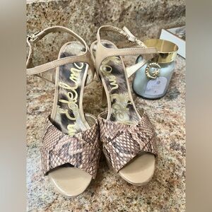 Sam Edelman stiletto platform heels snake print size 7